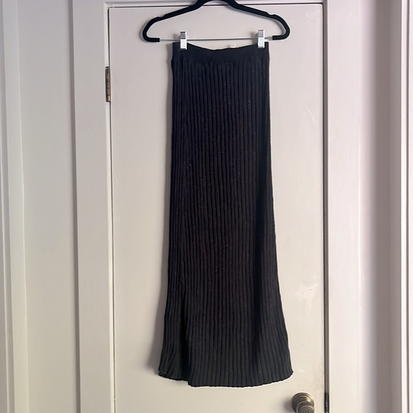 Free People Black Knit Midi Skirt Large - Picture 5 of 10